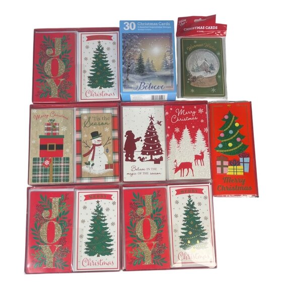 Assorted Christmas Cards With Envelopes New Holiday - Picture 1 of 7